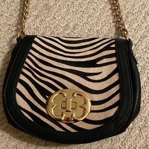 Emma Fox Black Zebra Crossbody Bag